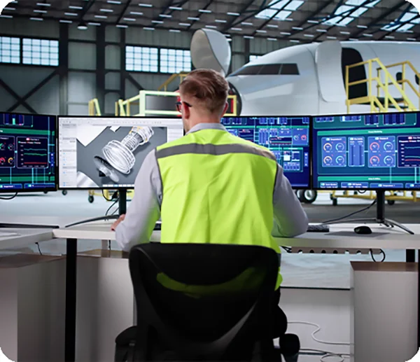 Momento de pesaje de aeronave en un hangar